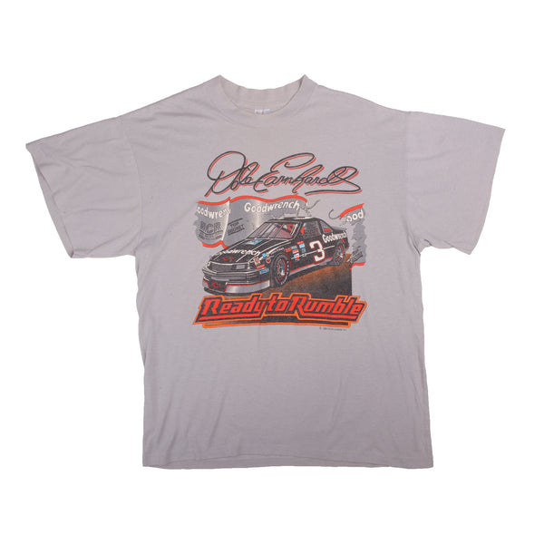 Vintage Nascar Dale Earnhardt Ready To Rumble Tee Shirt 1989 Size L With Single Stitch Sleeves. Made In USA   