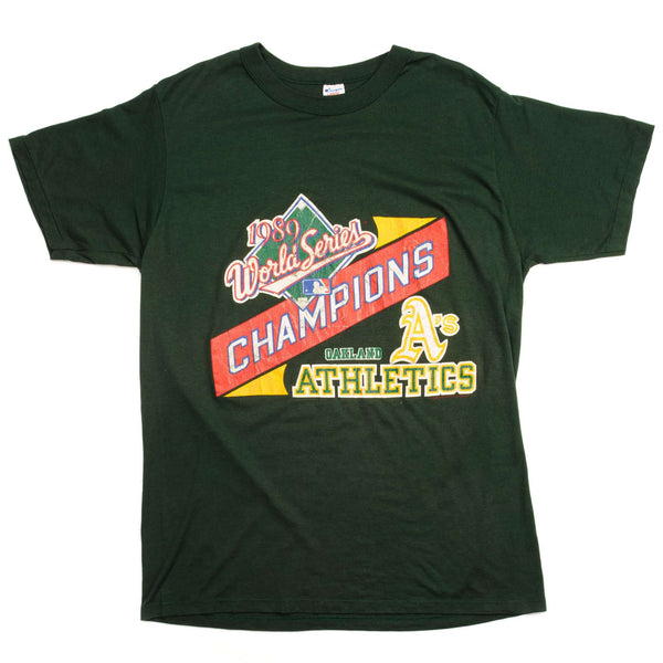 CAMISETA VINTAGE DEL CAMPEÓN DE LA MLB OAKLAND ATHLETICS 1989 TALLA MEDIANA FABRICADA EN EE. UU.