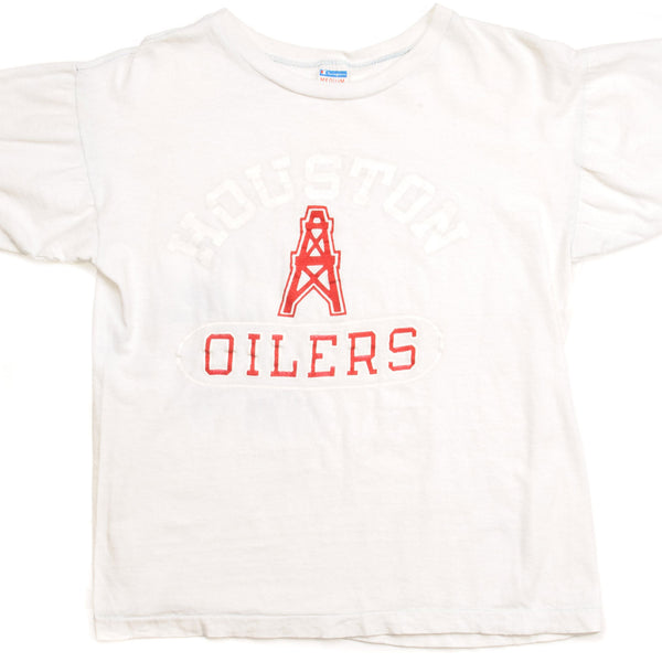 CAMISETA VINTAGE DE LA NFL CHAMPION DE LOS HOUSTON OILERS, 1969-PRINCIPIOS DE LA DÉCADA DE 1980, TALLA PEQUEÑA, FABRICADA EN EE. UU.