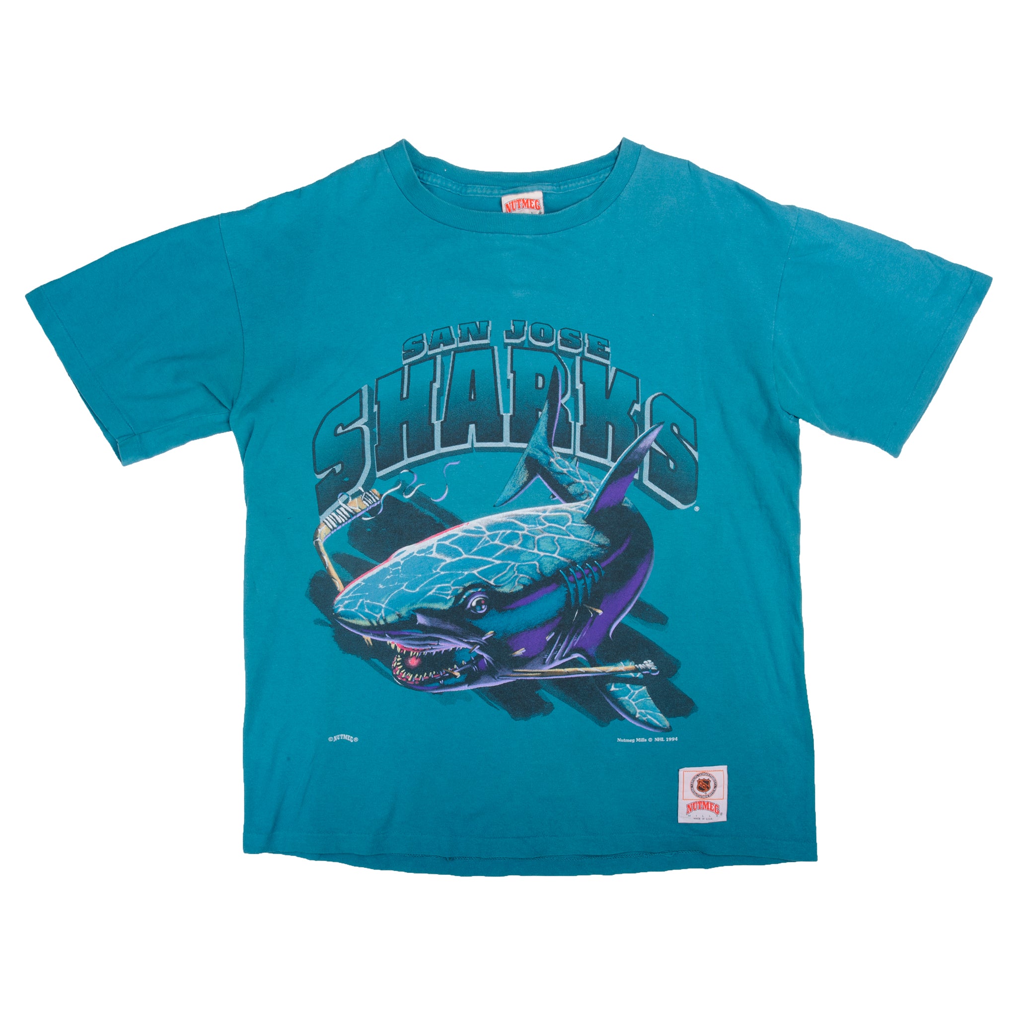 San Jose Sharks 1991 Vintage jersey T-shirt Size XL logo 7 NHL