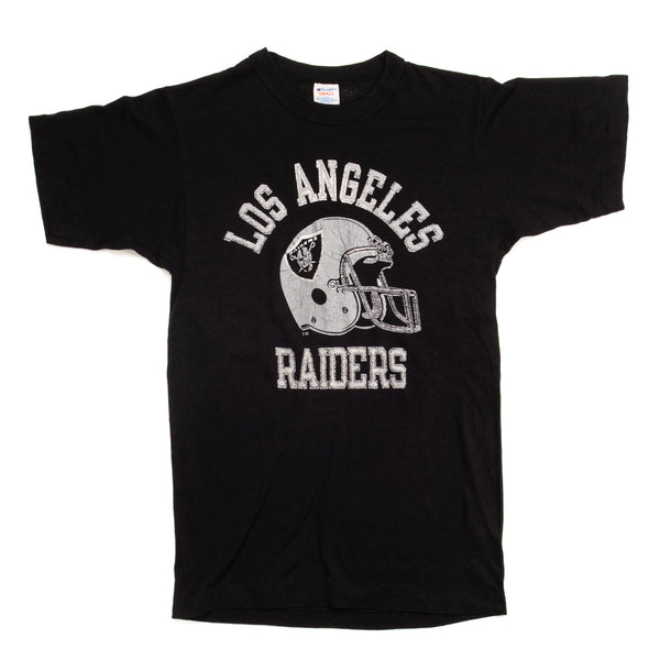 CAMISETA VINTAGE DE LA NFL CHAMPION DE LOS ANGELES RAIDERS DE PRINCIPIOS DE LA DÉCADA DE 1980, TALLA XS, FABRICADA EN EE. UU.