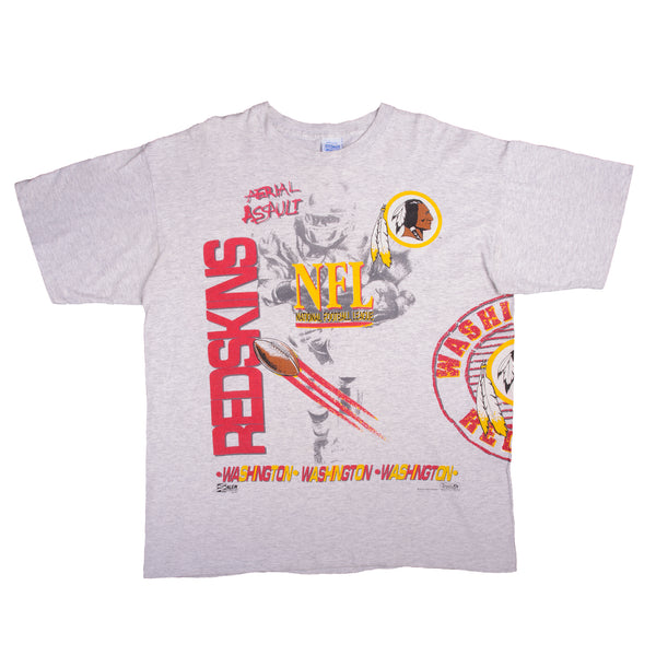 CAMISETA VINTAGE CON ESTAMPADO COMPLETO DE LA NFL WASHINGTON REDSKINS 1991, L, FABRICADA EN EE. UU.