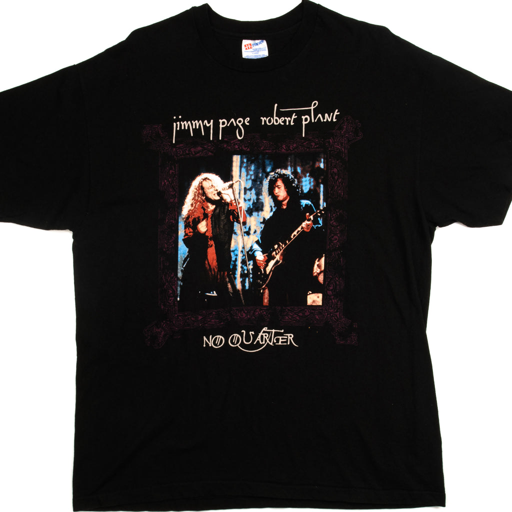 VINTAGE JIMMY PAGE AND ROBERT PLANT NO QUARTER WORLD TOUR 1995 TEE SHIRT SIZE XL