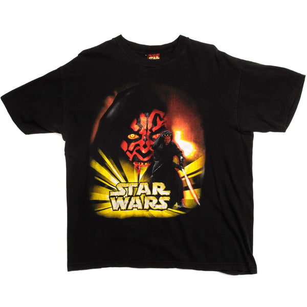 VINTAGE STAR WARS DARTH MAUL TEE SHIRT SIZE LARGE  BLACK