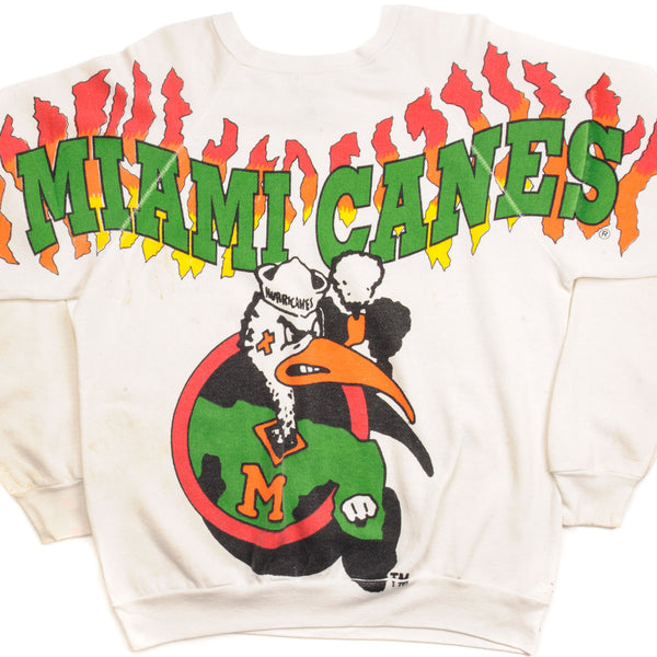 SUDADERA VINTAGE DE FÚTBOL MIAMI HURRICANES TALLA GRANDE FABRICADA EN EE. UU.