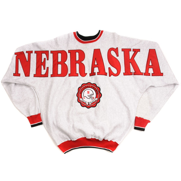 Vintage University Of Nebraska Cornhuskers Football Team Sweatshirt 1994 Size 3XL Made In USA Deadstock With Original Tag.