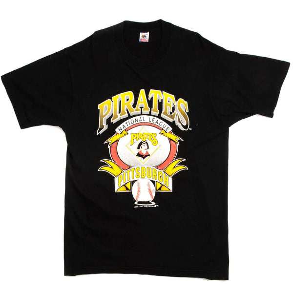 Vintage MLB Pittsburgh Pirates Tee Shirt 1991 Size Large Made In USA. BLACK