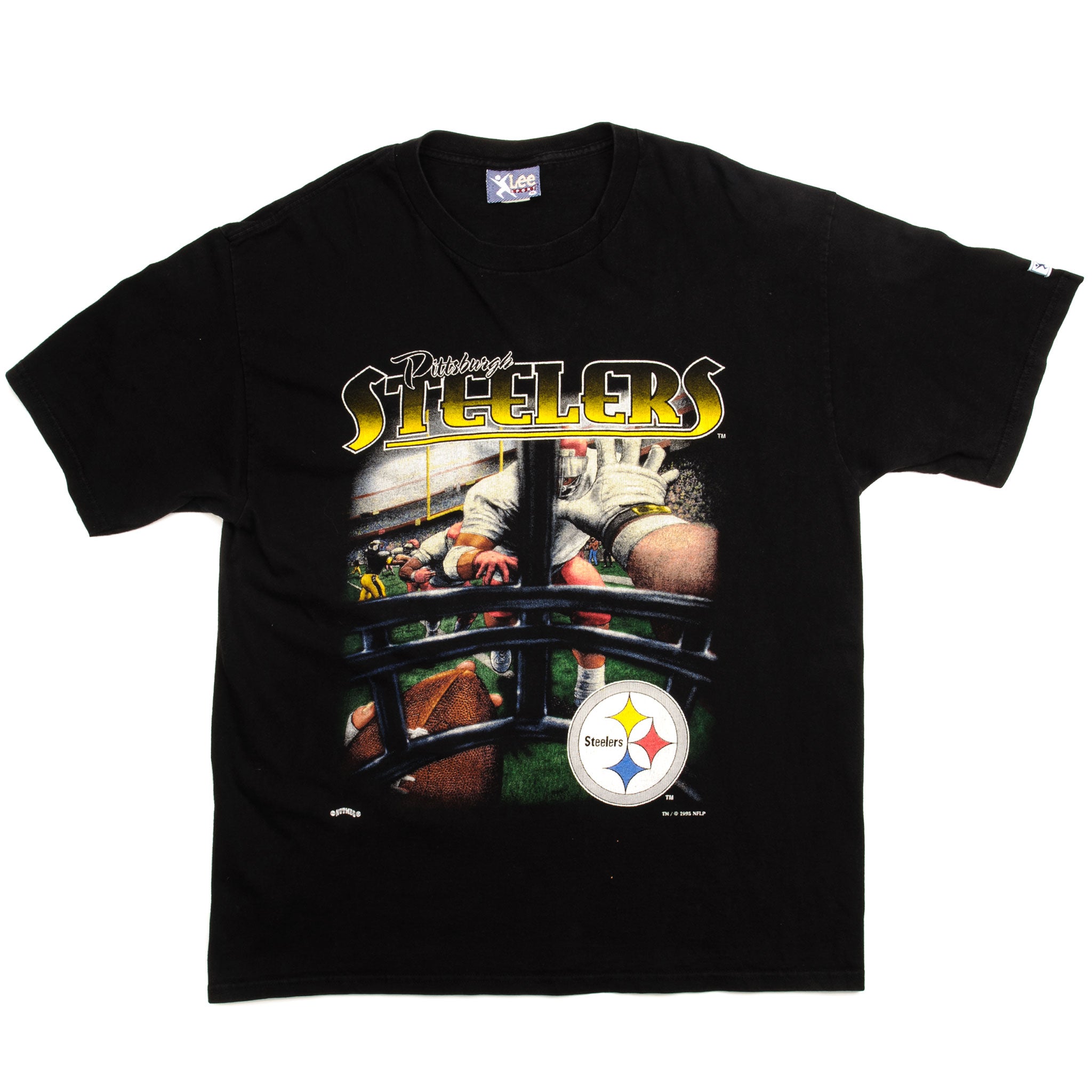 Vintage 90s Cotton Black Lee Pittsburgh Steelers NFL Sweatshirt