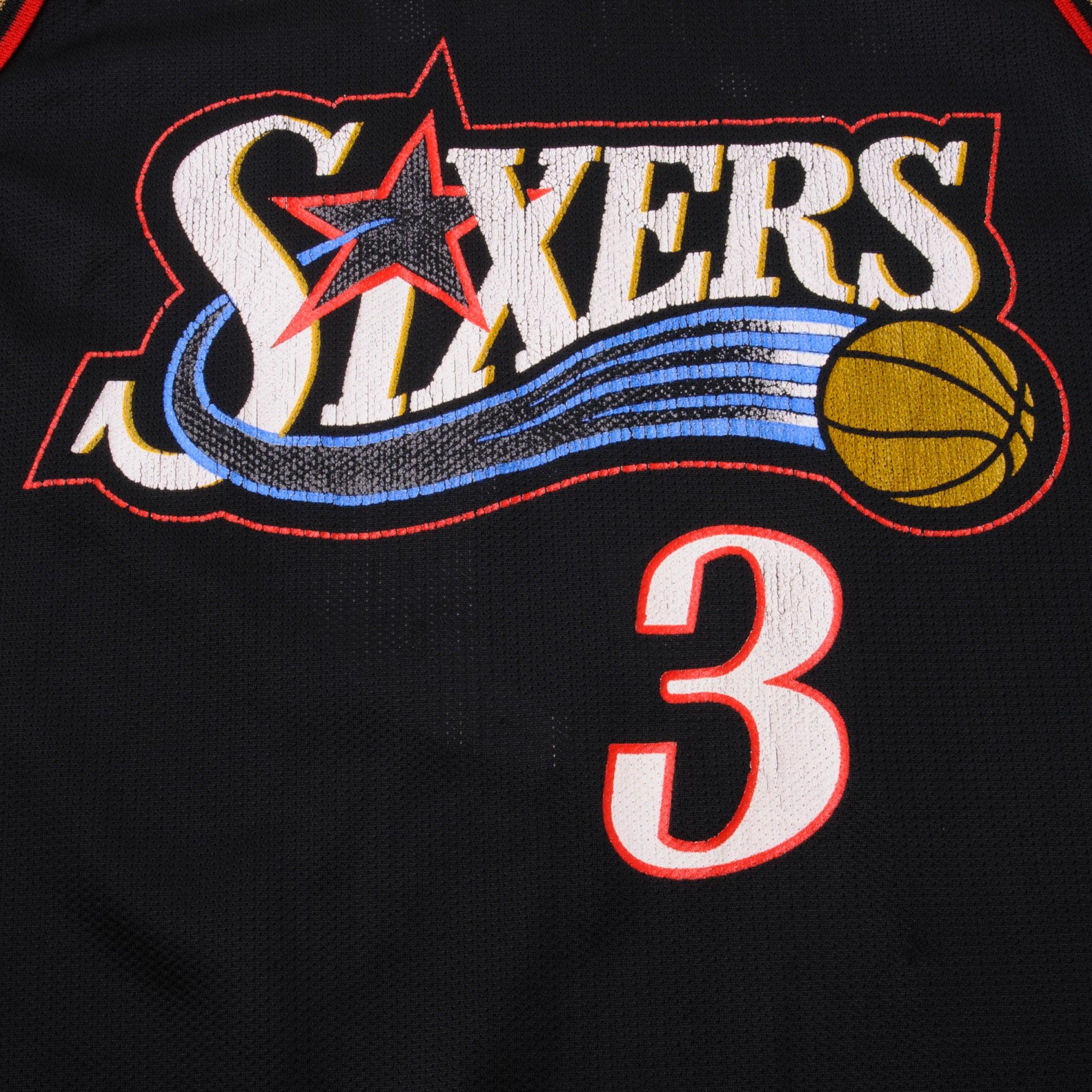 90's Allen Iverson Philadelphia 76ers Sixers Pro Player NBA T Shirt Size XL  – Rare VNTG