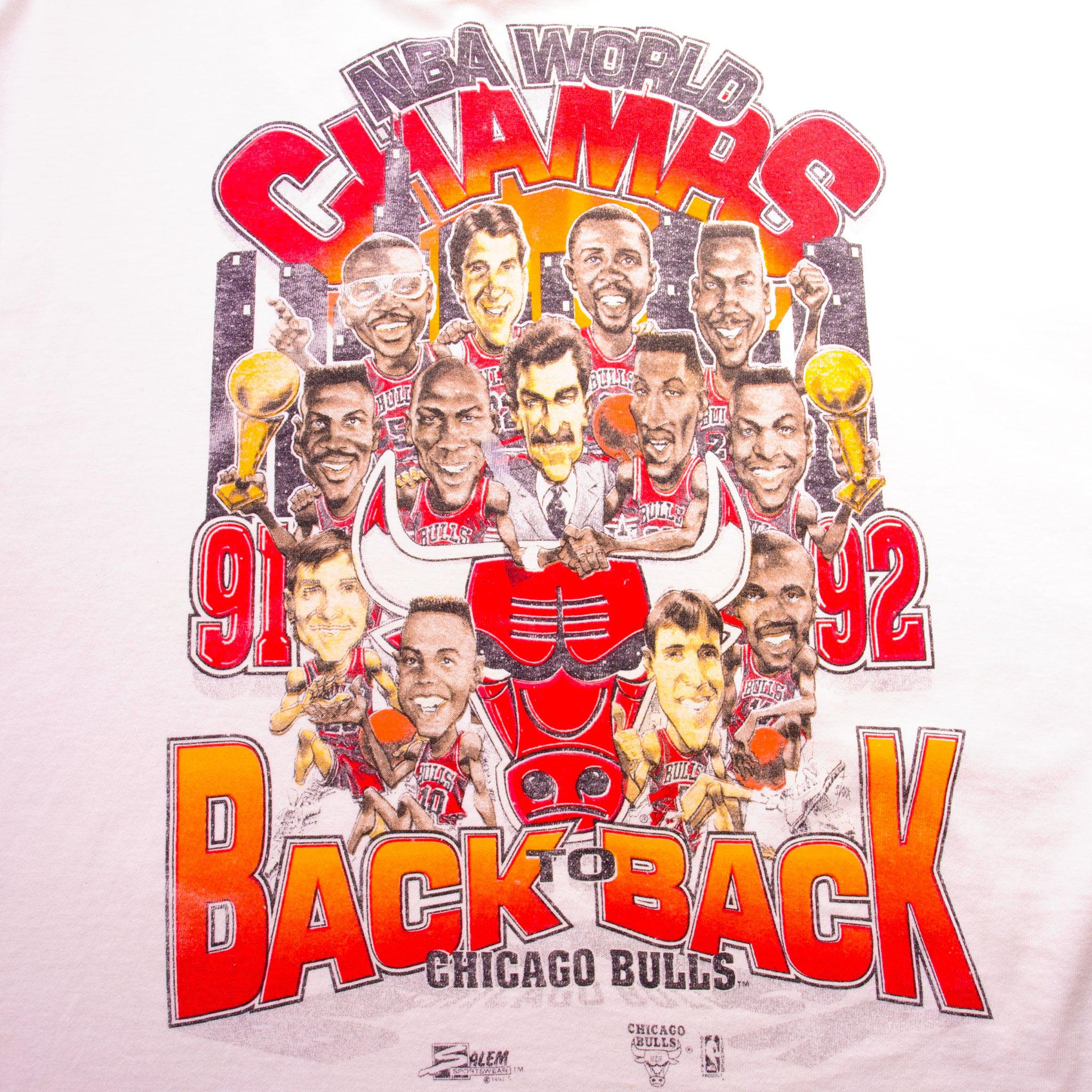 1991/92 Chicago Bulls Back 2 Back Champs Long Gone NBA T Shirt