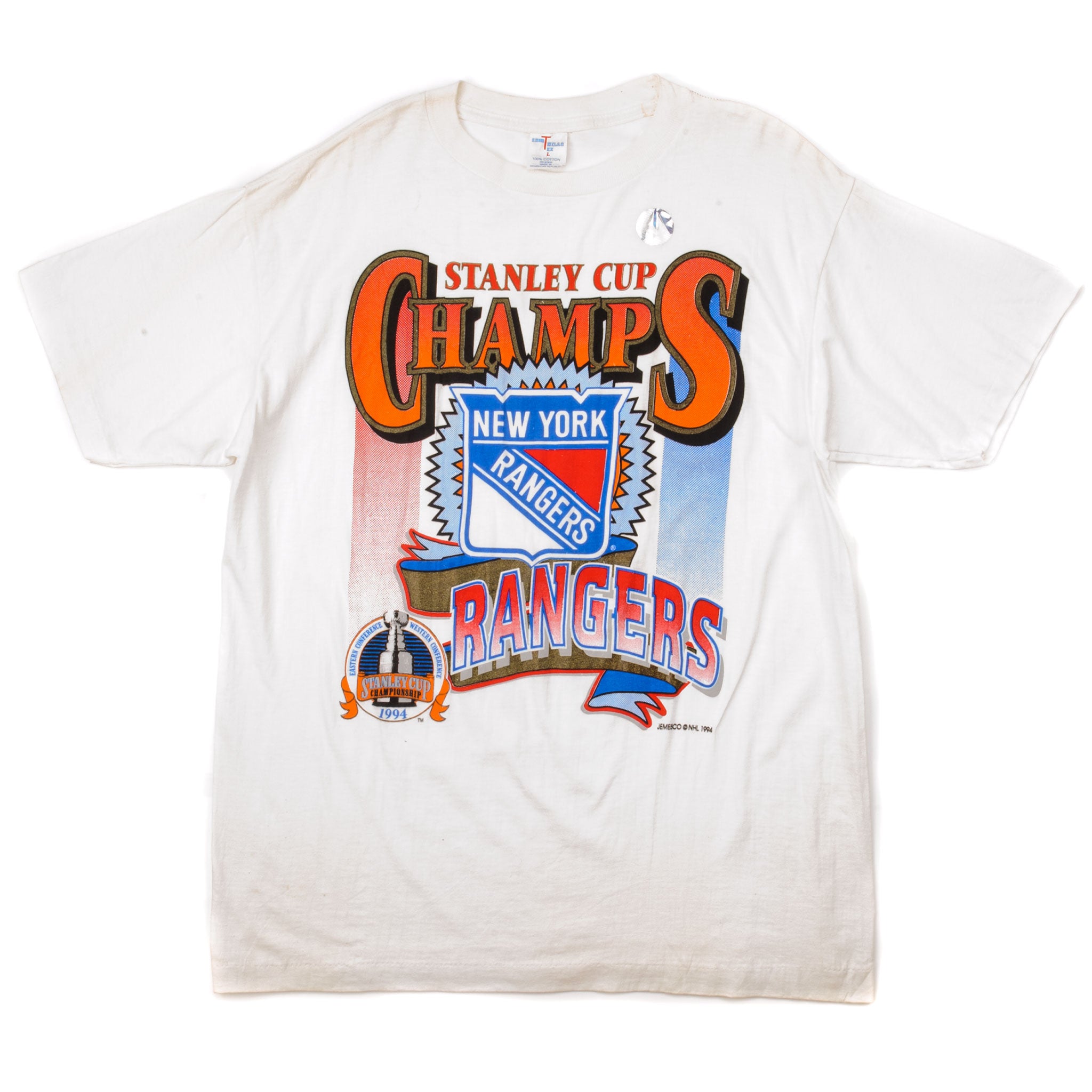 Vintage NHL (Salem) - New York Rangers Stanley Cup Champions T-Shirt 1994 X-Large