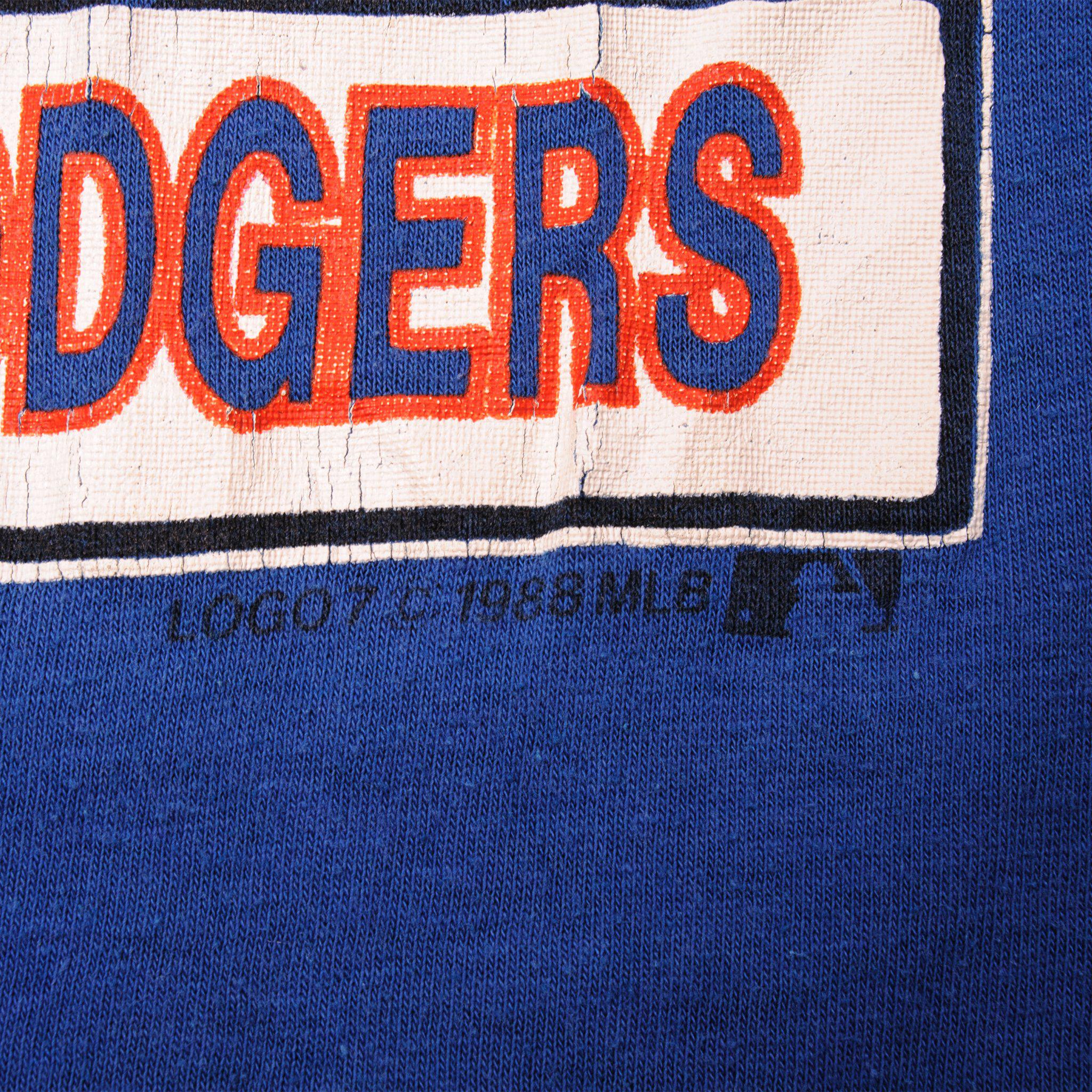 VINTAGE MLB LOS ANGELES DODGERS WORLD CHAMPIONS TEE SHIRT 1988 LARGE M –  Vintage rare usa