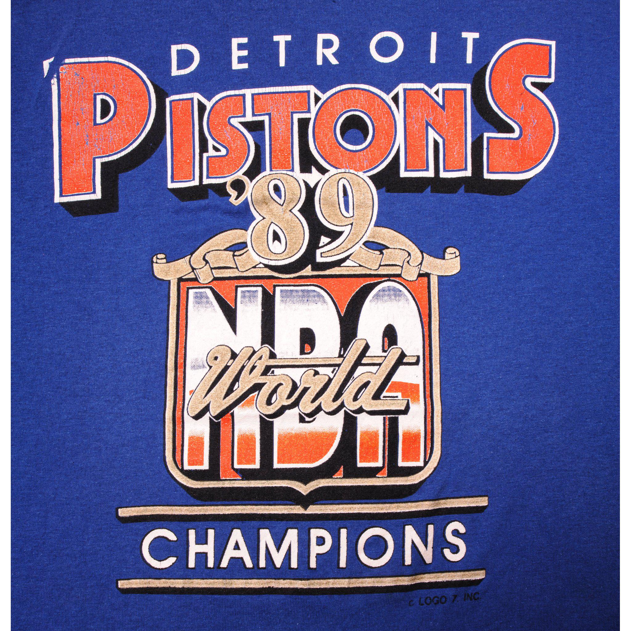 Vintage NBA - Detroit Pistons Caricature World Champions T-Shirt 1989 X-Large