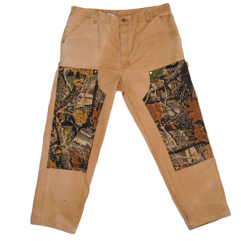 VINTAGE REWORKED CARHARTT DOUBLE KNEE CAMO CARPENTER PANTS SIZE