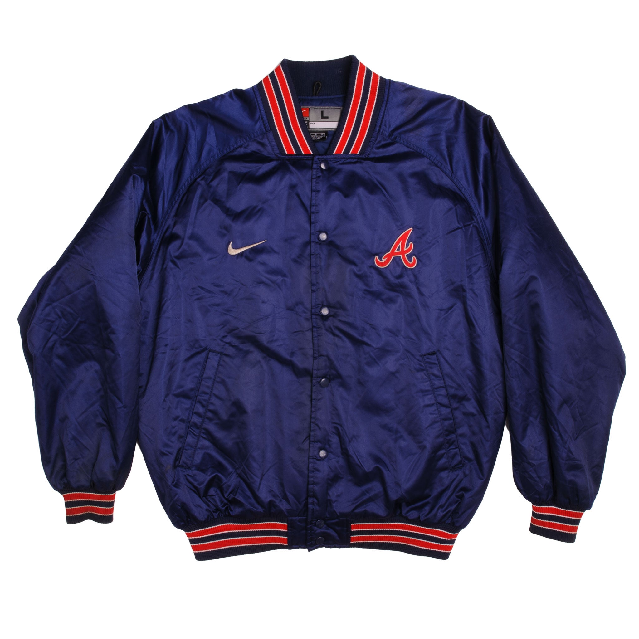Nike / Men's Atlanta Braves Blue V-Neck Pullover Jacket