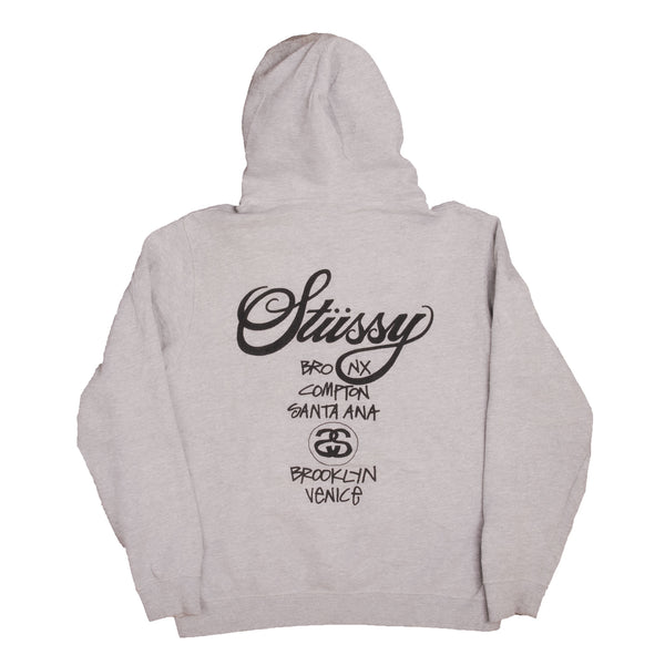 SUDADERA CON CAPUCHA STUSSY VINTAGE, TALLA GRANDE, FABRICADA EN EE. UU.