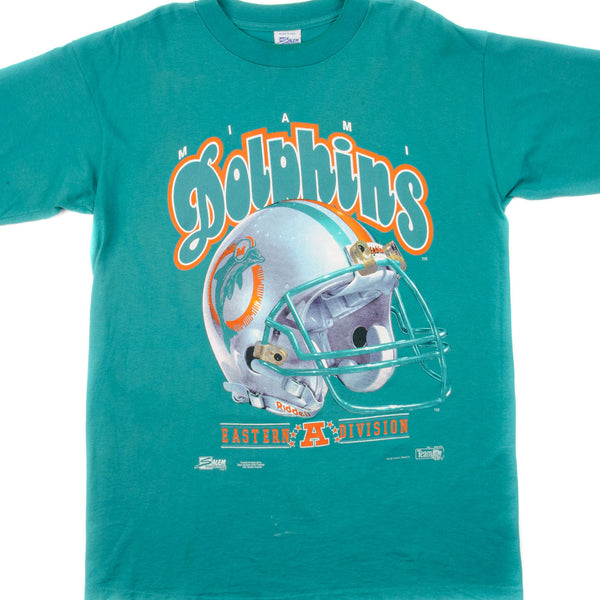 CAMISETA VINTAGE DE LA NFL DE LOS MIAMI DOLPHINS DE 1992, TALLA GRANDE, FABRICADA EN EE. UU.