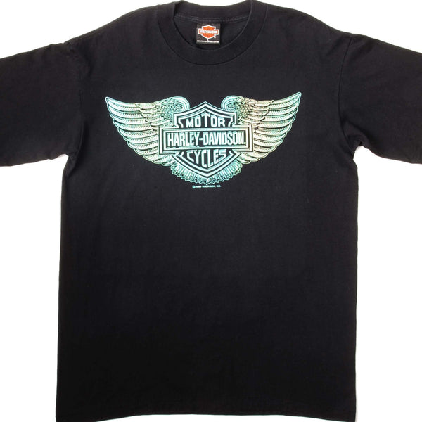 CAMISETA VINTAGE IRIDISCENTE HARLEY DAVIDSON 1990 TALLA GRANDE FABRICADA EN EE. UU.