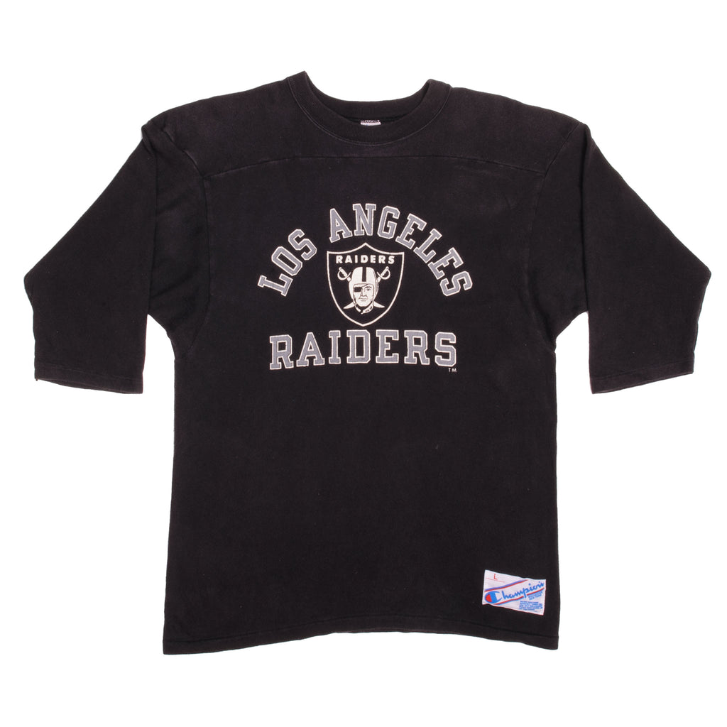 80s Los Angeles Raiders Striped NFL Football t-shirt Medium - The