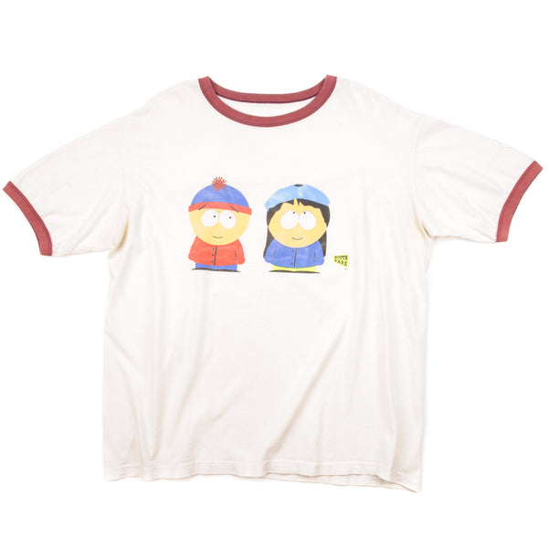 Vintage South Park Stan And Wendy Tee Shirt Size 2XL. white