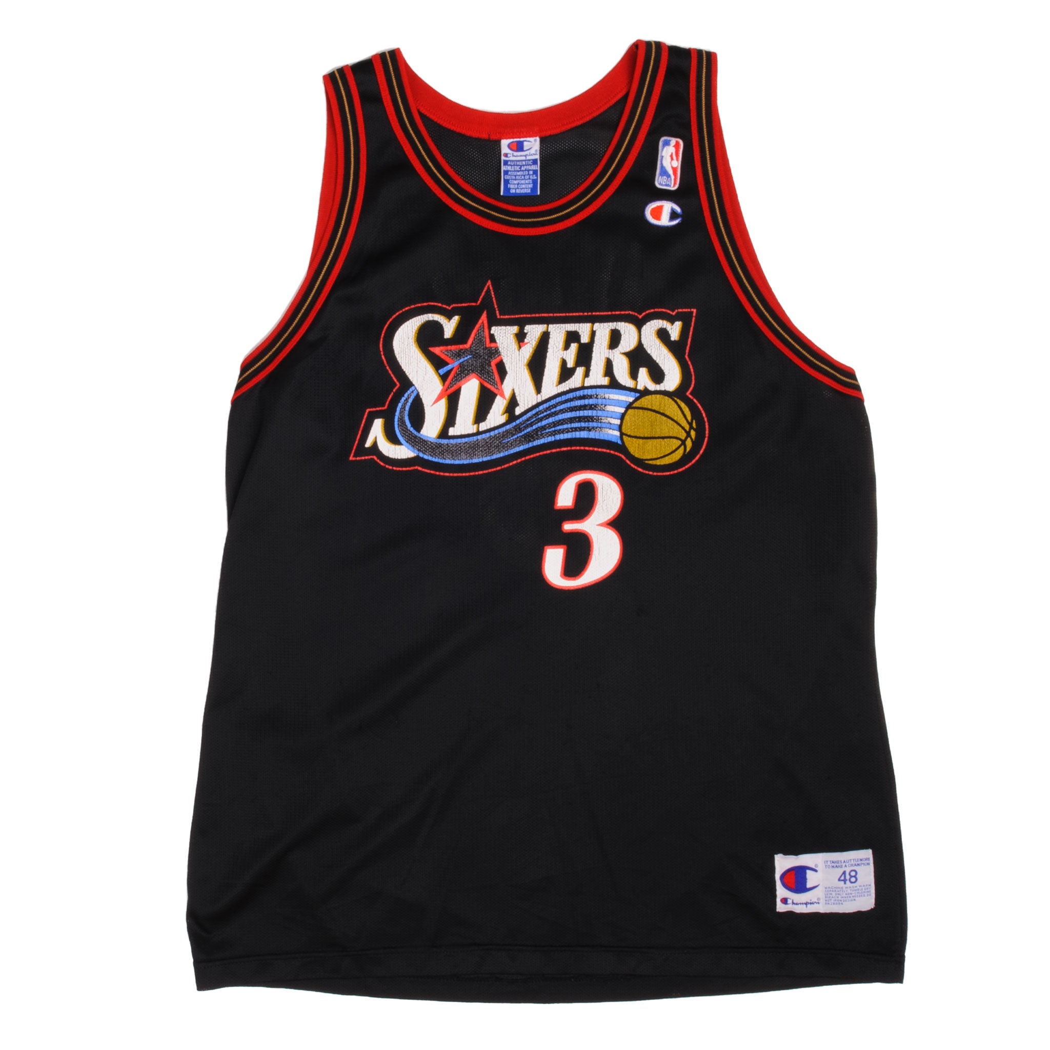 Champion Philadelphia 76ers Allen Iverson Jersey Size 48 XL VTG NBA Retro