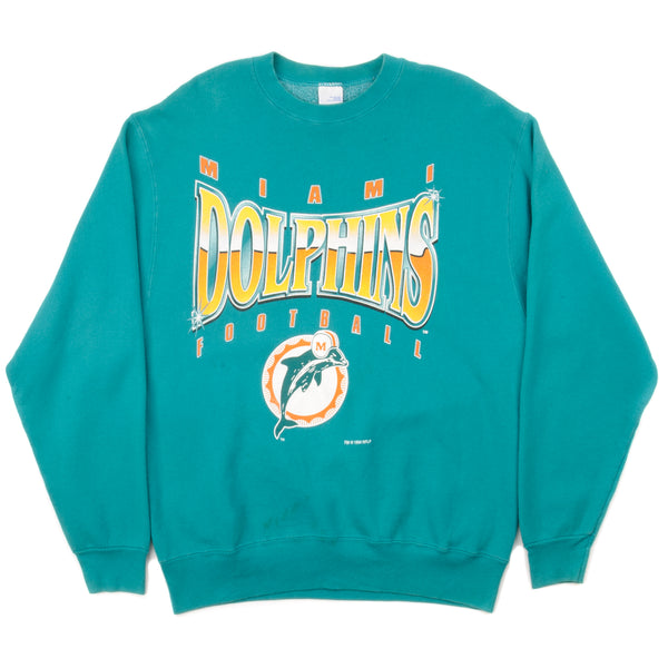 Vintage NFL Miami Dolphins Sweatshirt 1994 Size Large Made In USA. TURQUOISE