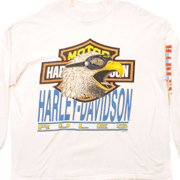 CAMISETA VINTAGE HARLEY DAVIDSON DE MANGA LARGA, TALLA XL, FABRICADA EN EE. UU.