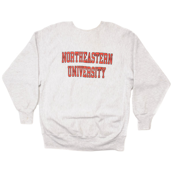 Vintage Champion Reverse Weave Northeastern University Sweatshirt 1990-Mid 1990'S Size Made In USA. GREY