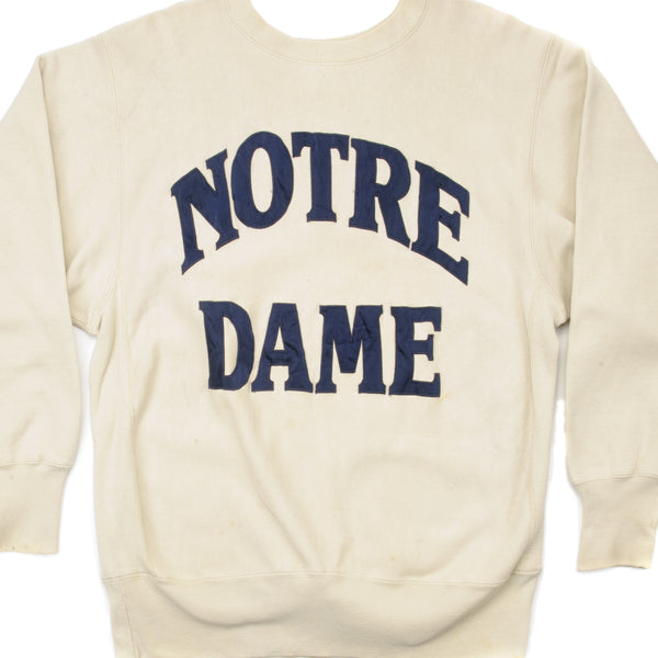 SUDADERA VINTAGE CHAMPION DE TEJIDO INVERSO NOTRE DAME, AÑOS 90, XL, FABRICADA EN EE. UU.