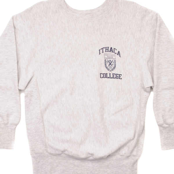 SUDADERA VINTAGE CHAMPION REVERSE WEAVE ITHACA COLLEGE 1990-MEDIADOS DE 1990 TALLA MEDIANA FABRICADA EN EE. UU.