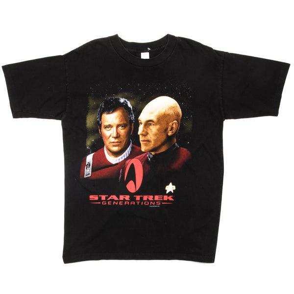 Vintage Star Trek Generations Tee Shirt 1994 Size Large Made In USA. BLACK