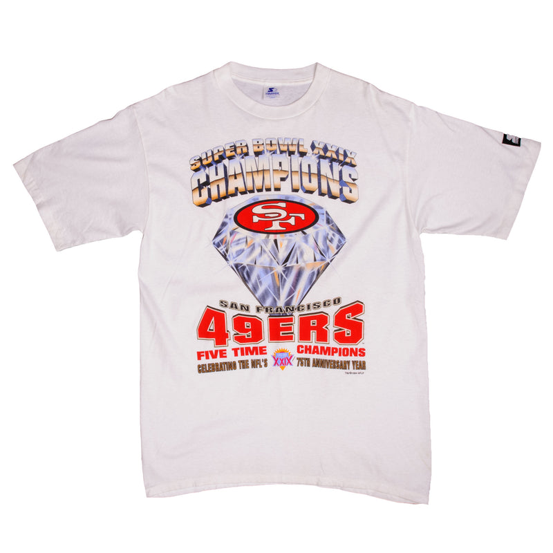 VINTAGE NFL SAN FRANCISCO 49ERS 5 TIMES CHAMPIONS TEE SHIRT 1994 LARGE MADE  USA