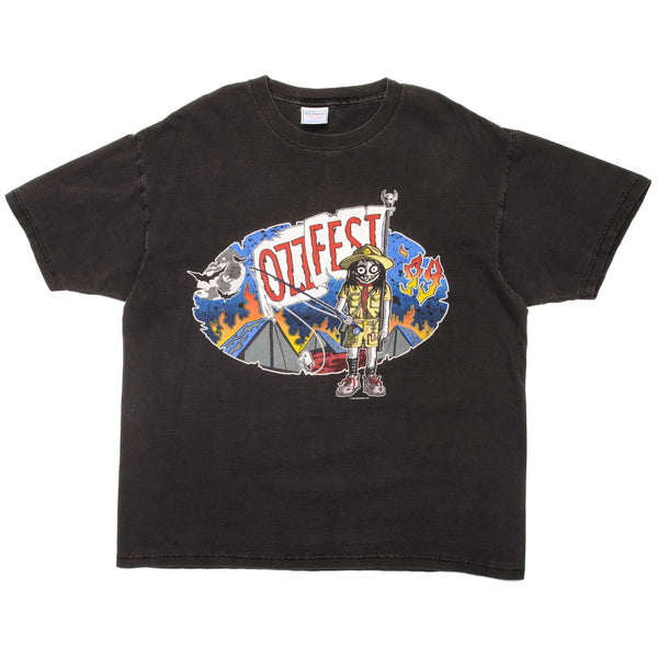 Vintage The Ozz Fest '99 With Black Sabbath, Rob Zombie, Slayer, Godsmack, System Of A Down, Static X, Push Monkey, Puya, Deftones, Primus, Drain S.T.H., Fear Factory, Hed PE, Slipknot, Flashpoint, Apartment 26 Tee Shirt Size XL. BLACK