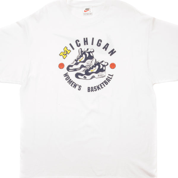 CAMISETA VINTAGE DE BALONCESTO DE LA NCAA NIKE MICHIGAN PARA MUJER CON GRAN SWOOSH DE LOS AÑOS 90, GRANDE