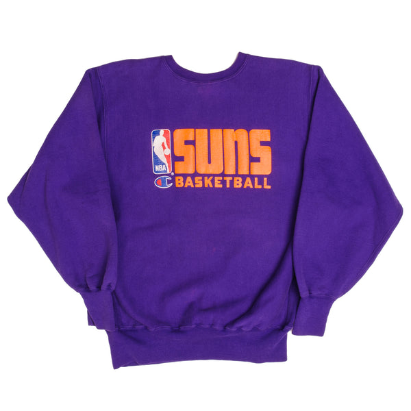 Vintage NBA Purple Phoenix Suns Reverse Weave Champion Sweatshirt 1990S Size Xl Made In USA