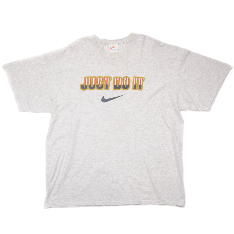 Vintage Nike Just Do It Tee Shirt 90S Size 2XL Made In USA. GREY