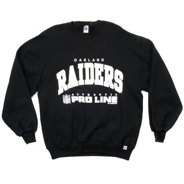 Vintage NFL Oakland Raiders Authentic Pro Line Sweatshirt 1995 Size Large Made In USA. BLACK