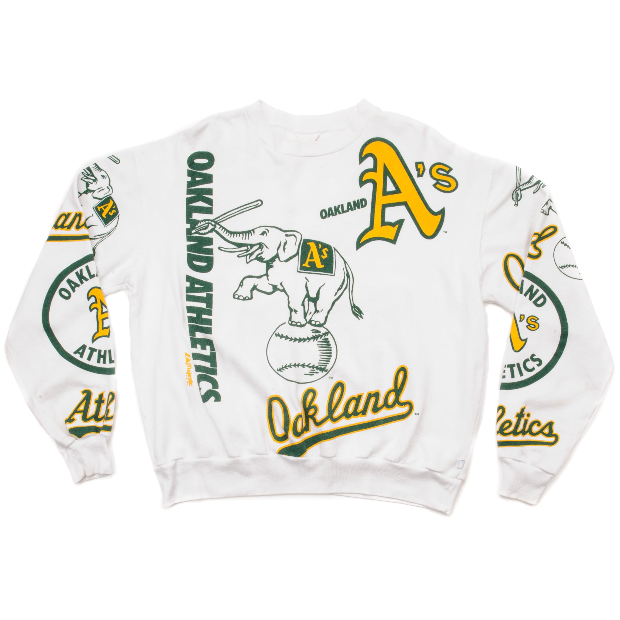 Oakland Athletics MLB Large Logo Grey Crew Neck Sweatshirt