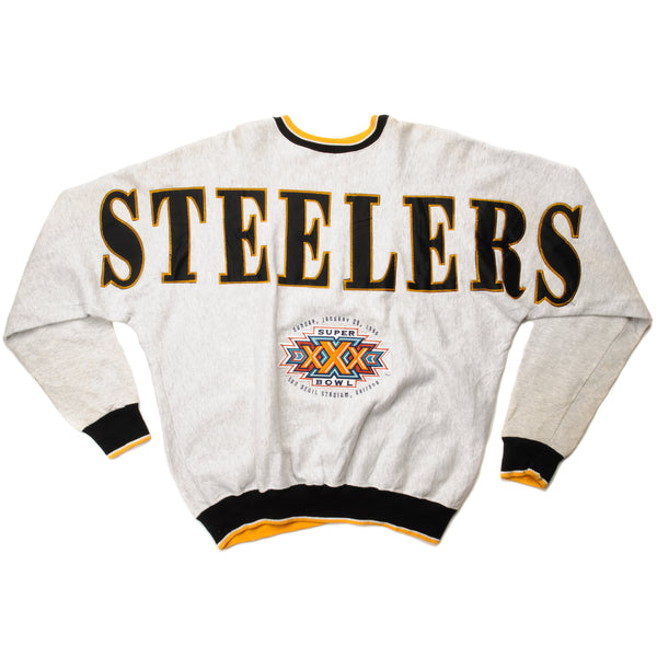 Vintage NFL Steelers XXX Super Bowl Sun Devil Stadium Sweatshirt 1996 Size Large Made In USA.