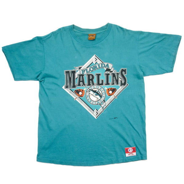 VINTAGE MLB FLORIDA MARLINS TEE SHIRT 1990S SIZE LARGE MADE IN USA