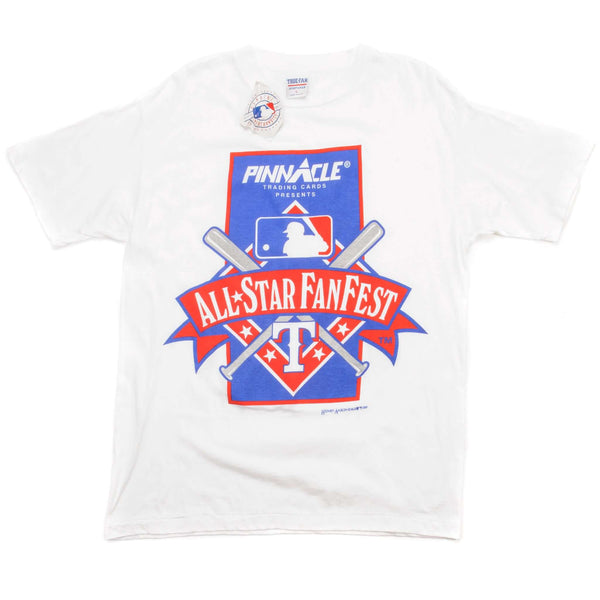 Vintage MLB Pinnacle Trading Cards Presents All Star Fan Fest Tee Shirt 1995 Size Medium Made In USA Deadstock. WHITE