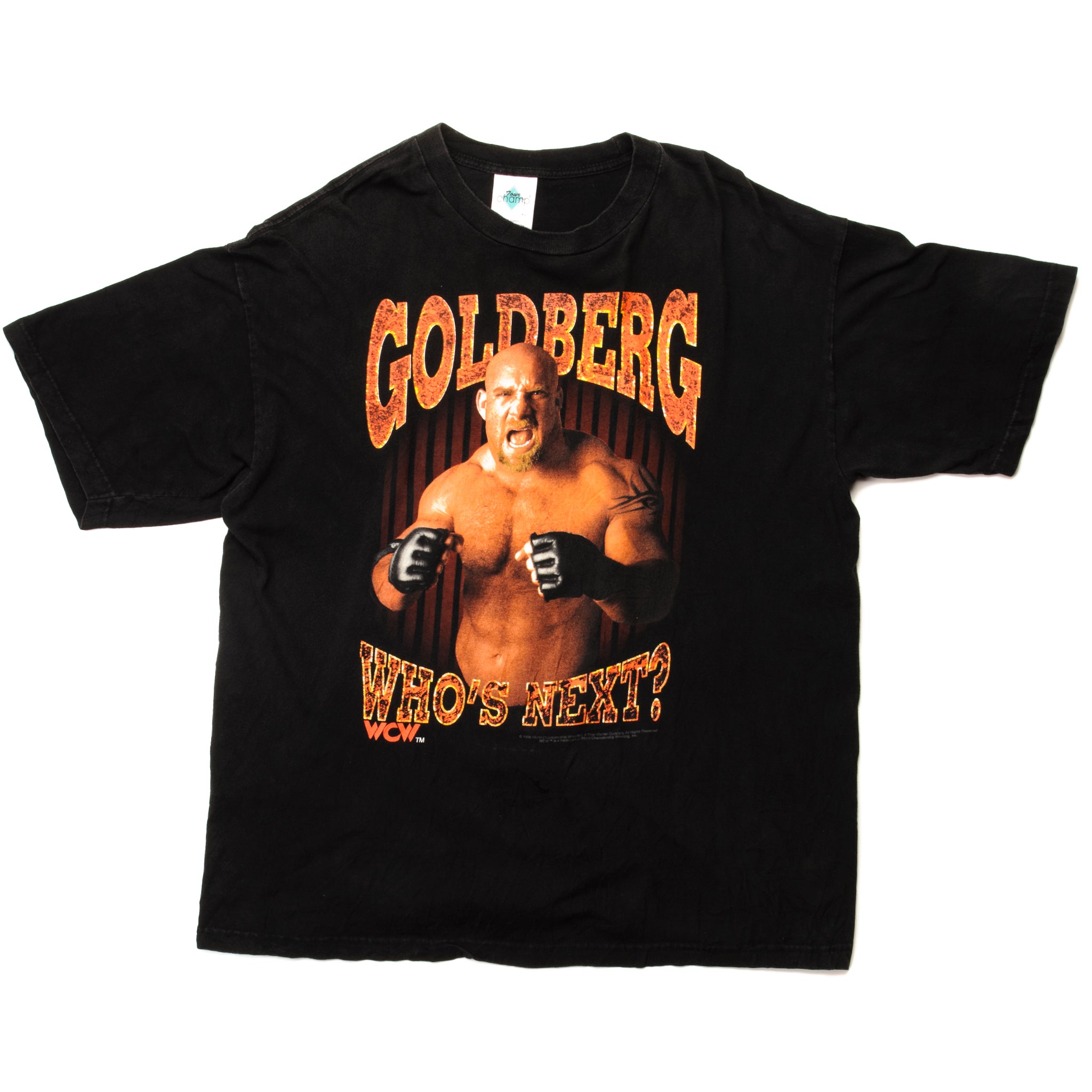 VINTAGE WCW GOLDBERG WHO'S NEXT TEE SHIRT 1998 SIZE XL