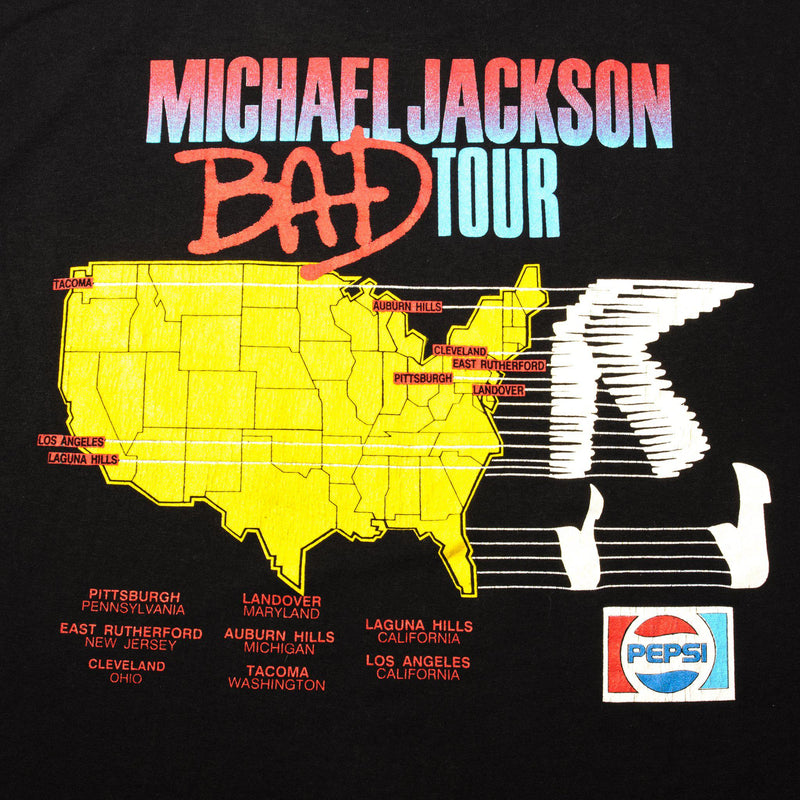Vintage 1988 Michael Jackson Bad Tour Presented By Pepsi T-Shirt Sz XL