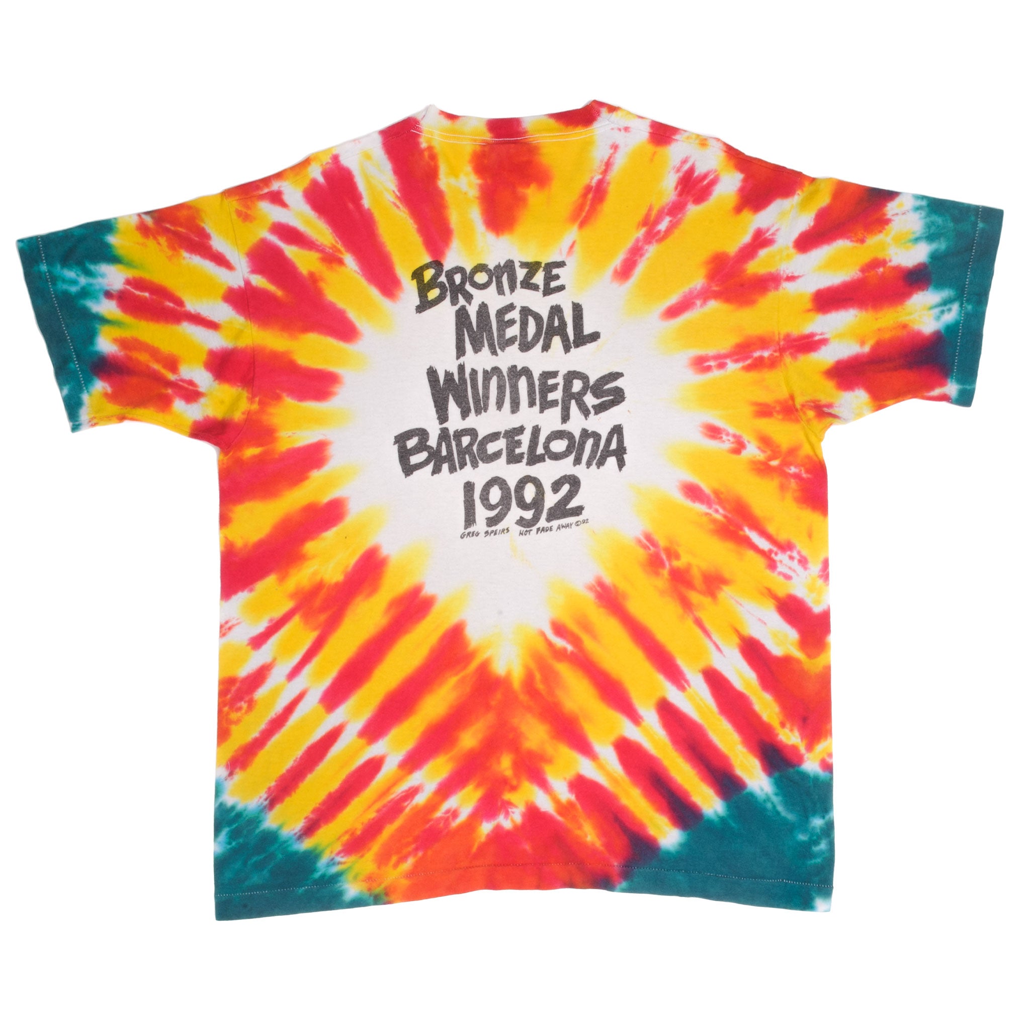 Music Vintage Tie Dye Grateful Dead Lithuania Bronze Medal 1992 Tee Shirt XL Made USA