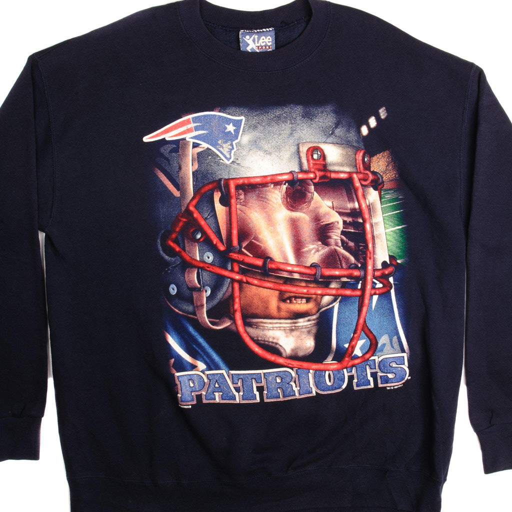 Vintage 90s New England Patriots Pullover Sweatshirt Crewneck XL Gray