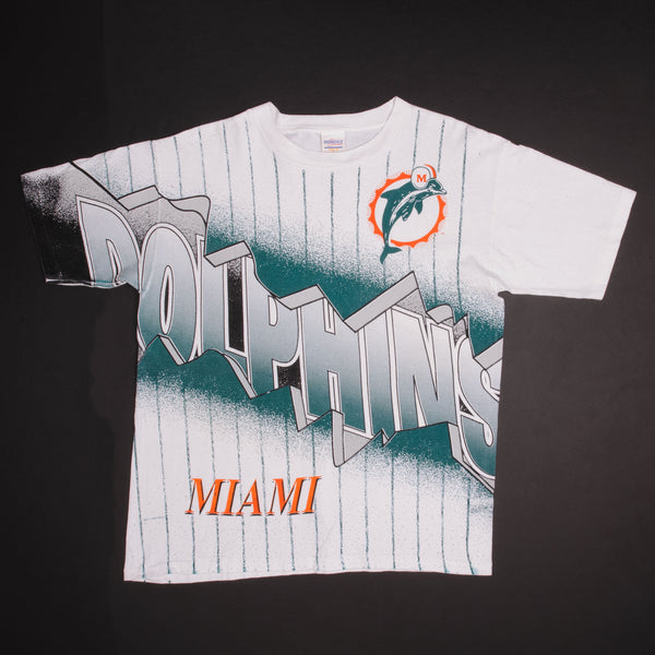 Vintage NFL Miami Dolphins Tee Shirt 1994 Size XL Made In USA With Single Stitch Sleeves