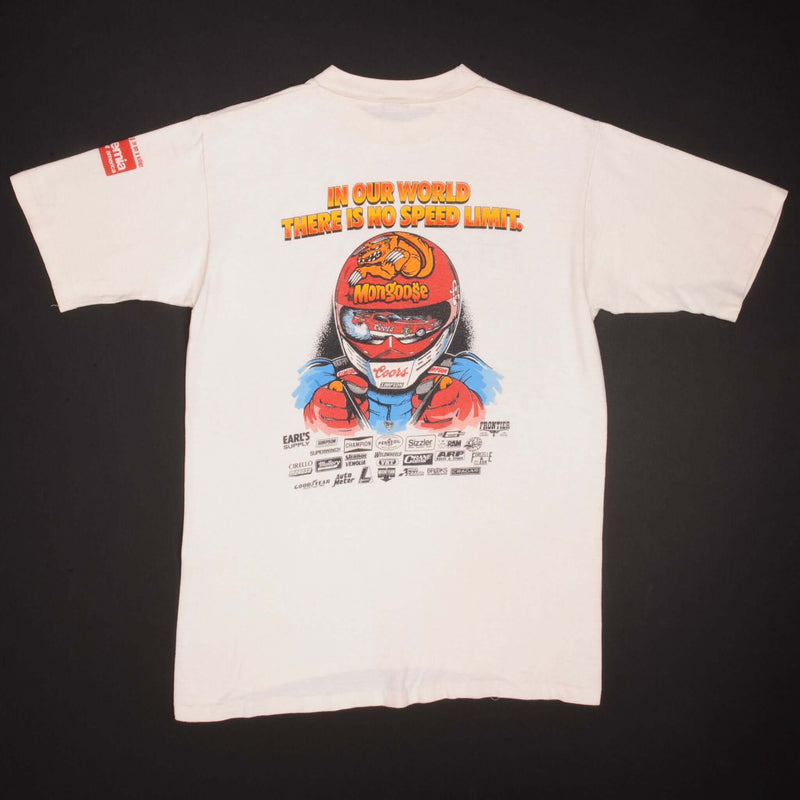 Vintage Racing Tom Mongoose McEwen Coors Corvette Tee Shirt 1987 Size Medium With Single Stitch Sleeves