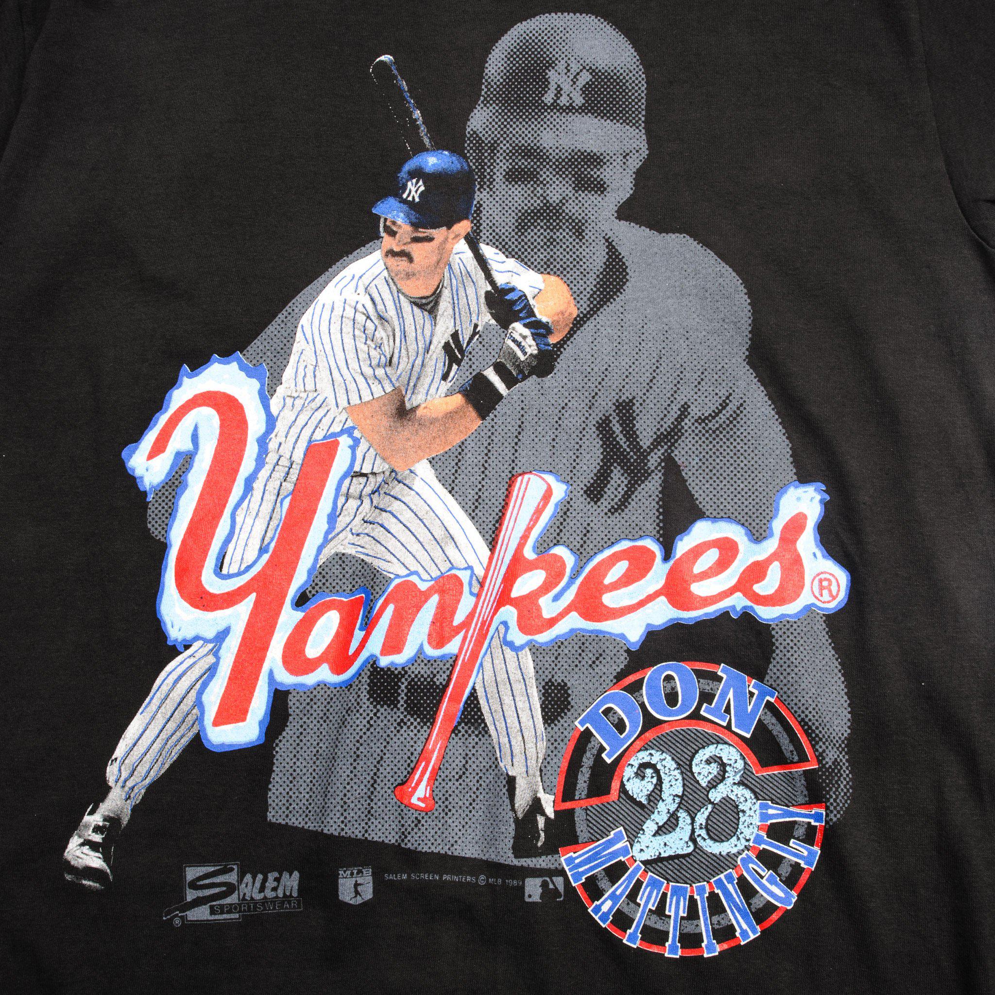 Vintage 80s White MLB New York Yankees Don Mattingly 80s Single