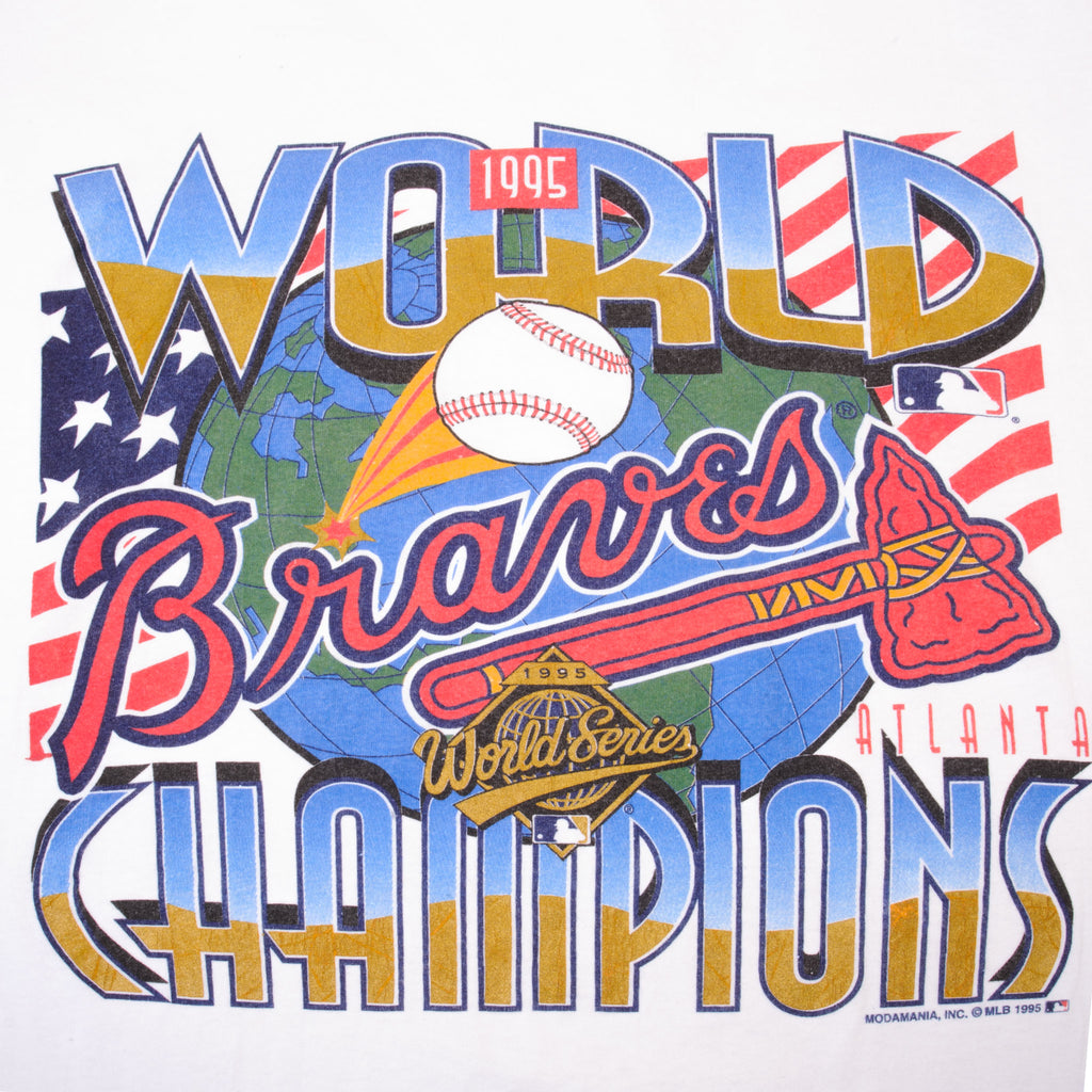 VINTAGE MLB ATLANTA BRAVES WORLD CHAMPIONS 1995 TEE SHIRT LARGE
