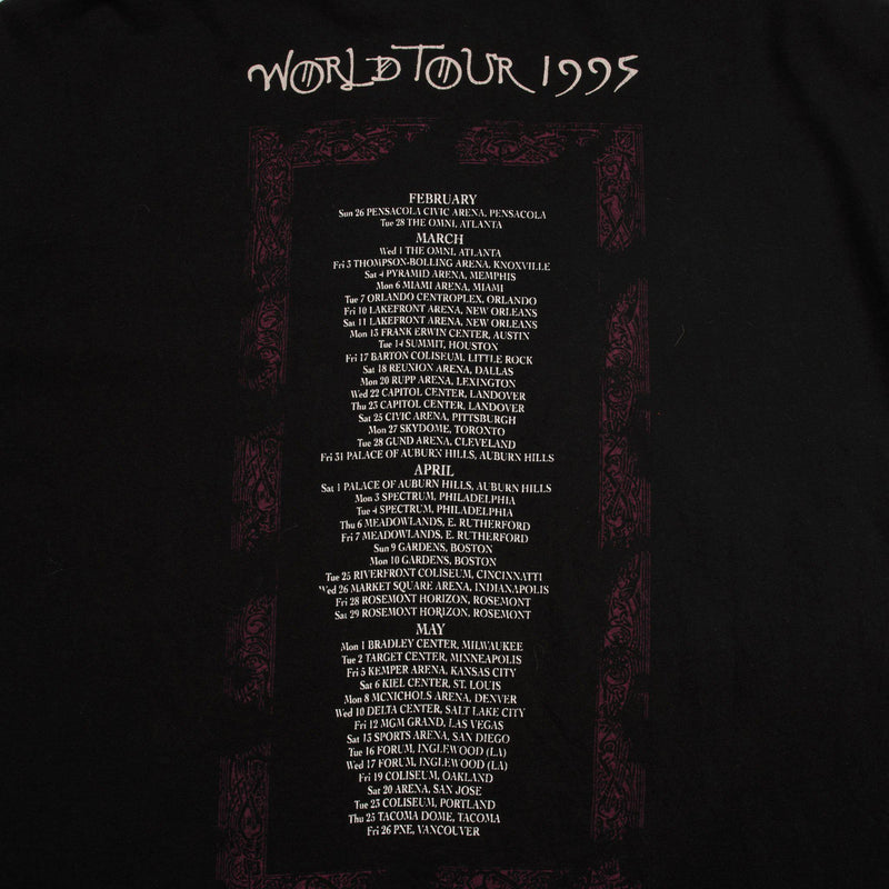 VINTAGE JIMMY PAGE AND ROBERT PLANT NO QUARTER WORLD TOUR 1995 TEE SHIRT SIZE XL